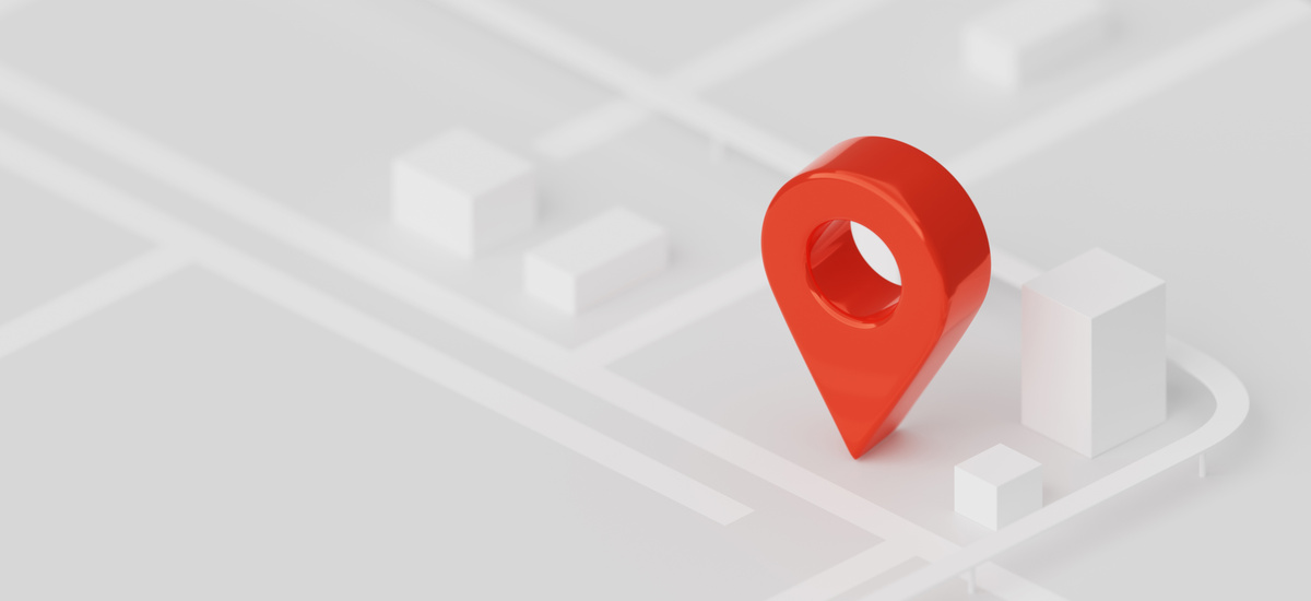 Red pin pointer location navigation address direction marker sig